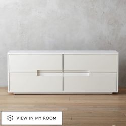 4-Drawer High-Gloss White Dresser