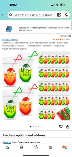 196 - Christmas Drink Pouches