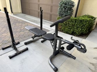 Adjustable Weight Bench w/ Squat Rack & Leg Extension