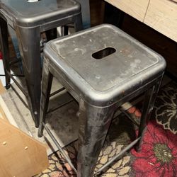 Metal Bar Stool - Gunmetal Gray