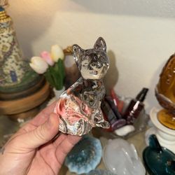 Vintage Fenton Clear Glass Cat Figurine