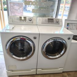 LG Frond Load Washer Gas Dryer Auto Sensing Dry Super Capacity In Excellent Working Condition 