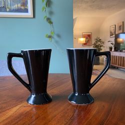 Pair Of Vintage Art Deco Mugs