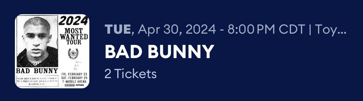 Bad bunny Concert Tickets