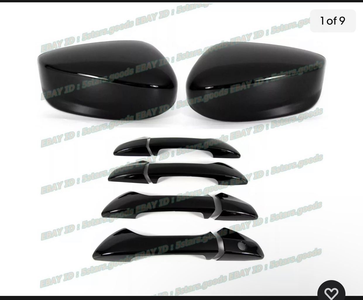 Gloss Black Side 4 Door Handle and Mirror Cover For 2008-2010 Honda Accord