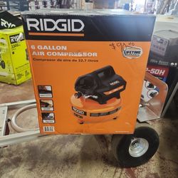 RIDGID
6 Gal. 150 PSI Portable Electric Oil-Free Jobsite Pancake Air Compressor with Dual Pressure Gauges and 2-Quick Couplers