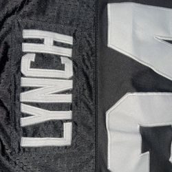 Nike On Field Marshawn Lynch #24 Oakland Raiders Black Jersey Size 60 - Authentic Stitched