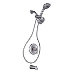 7-Spray Shower Faucet 1.8 GPM Double Shower Heads And Tub Spout (Valve Included)