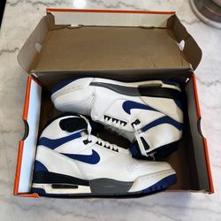 Nike Air Revolution Size 10 White Game Royal Blue Hi Top Strap 2013 599462-101