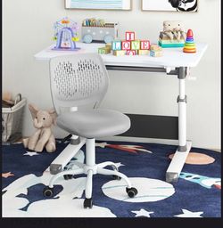 ERGONOMIC CHILDREN STUDY CHAIR WITH ADJUSTABLE HEIGHT-GRAY