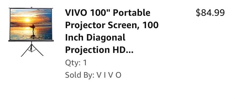 VIVO 100” Portable Projector Screen