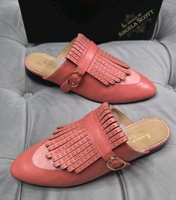 The Office Of Angela Scott Ms Felicity Kiltie Fring Mule Pink Womens Shoes 41 10