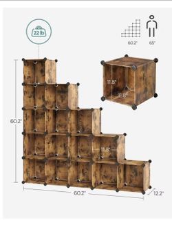 SONGMICS DIY 16 Cube Storage Organizer Shelf Cabinet Bookshelf Bookcase Rustic Brown

New on box