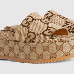 Womens Gucci GG Platform Sandals