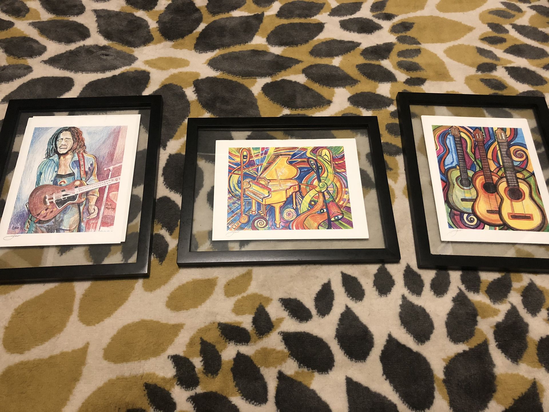 Set of three musical art prints