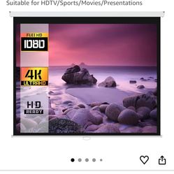 NEW 84” Projector Screen (Pull down style with hardware included)