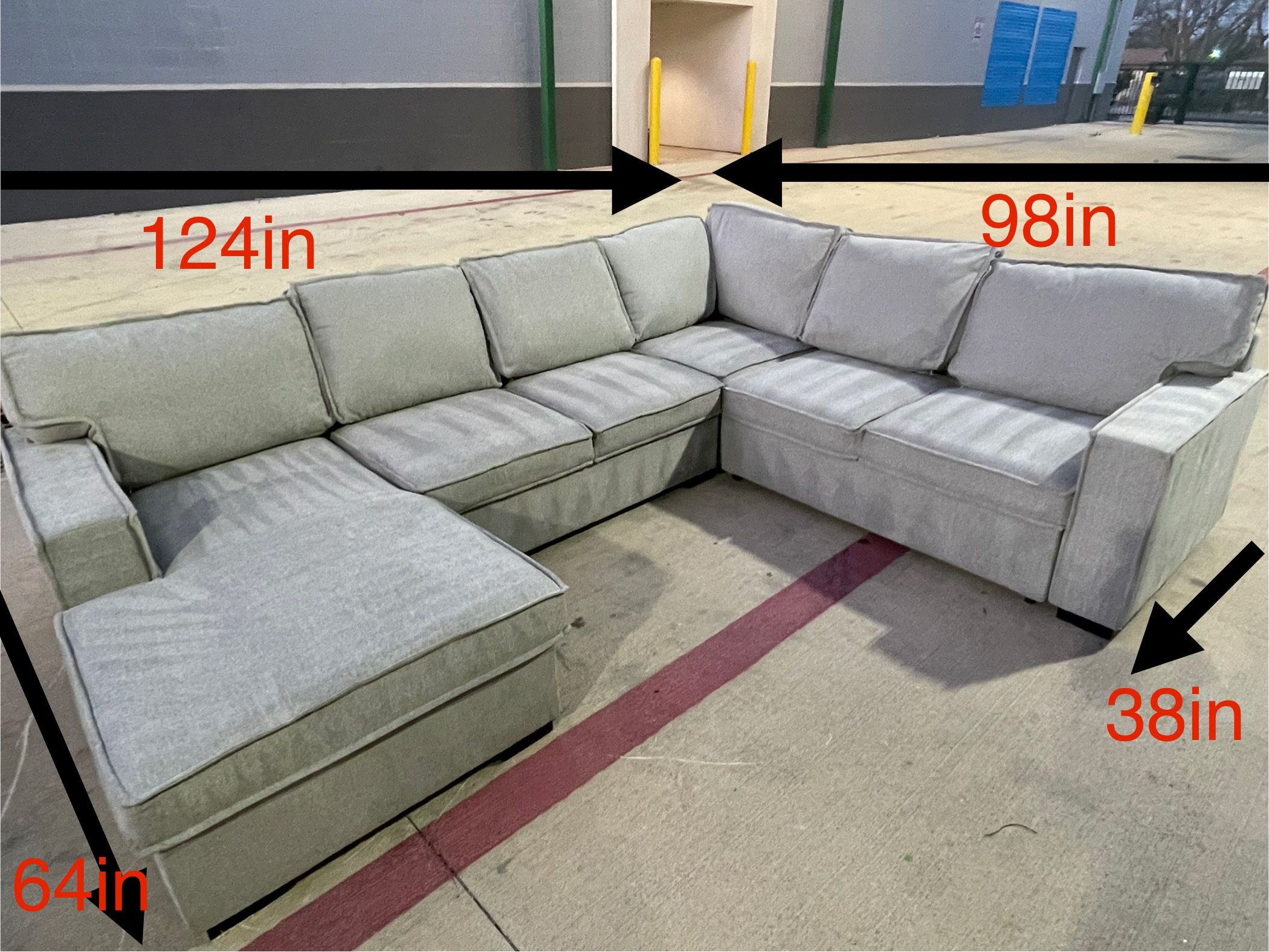 Gray 4pc Sleeper Sectional By Bob Mills (DELIVERY AVAILABLE)