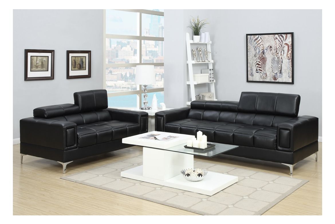Black Sofa And Love Seat Set