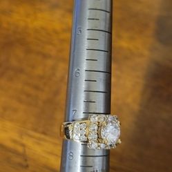 BEAUTIFUL GOLDTONE OVER STERLING RING