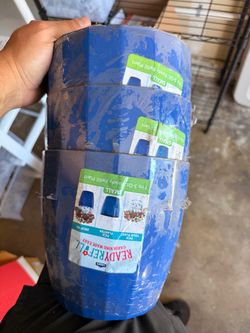 ReadyRefill Small Blue Plastic Planters Set