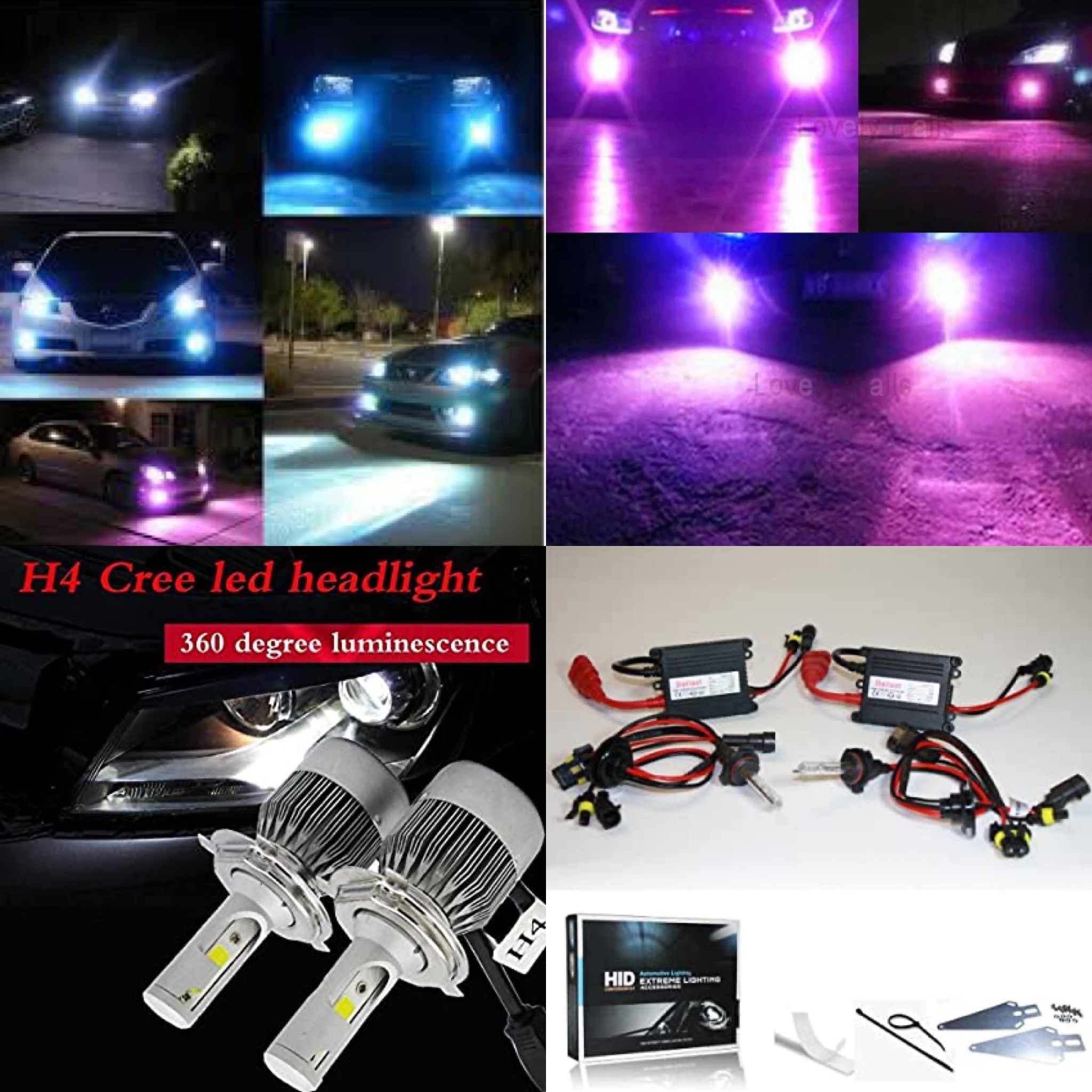 Led headlight bulb kit - hid conversion lights kit- ballast bulbs - any headlight bulb size - honda cbr to mazda cx3 miata to chevy Silverado luces