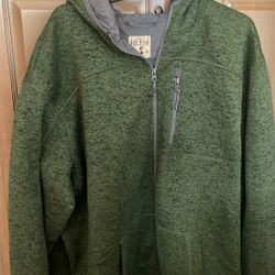 Red Head Co Hooded Full Zip Heathered FleeceJacket 2XL