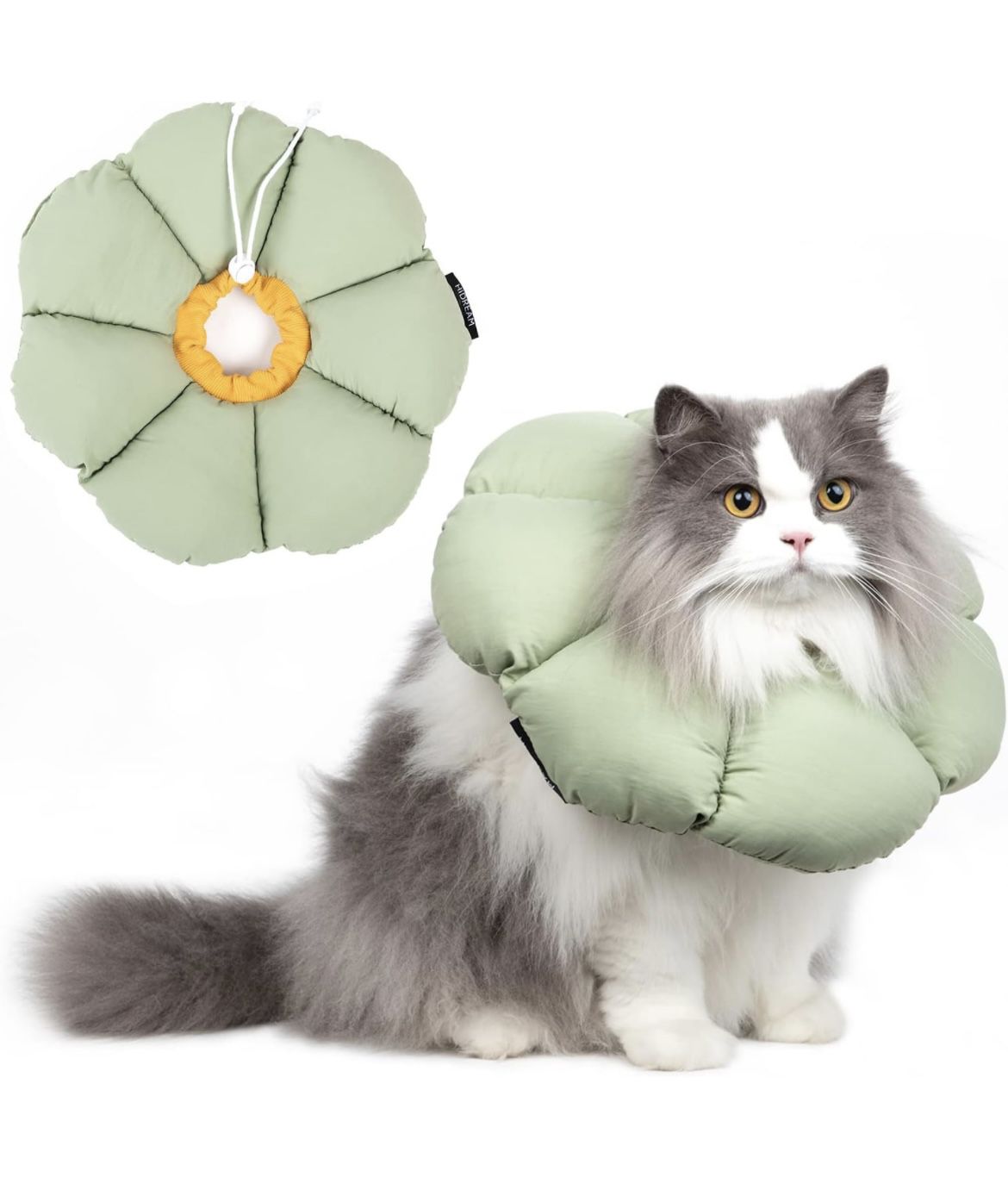Cat Cone Collar,Cute Waterproof Cat Recovery Collar,Anti-Bite Lick Wound Healing Safety Elizabethan e Collar for Cats,Green Flower All-Season Sty✅NEW✅