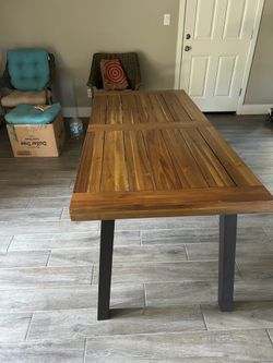 Wooden Dining table (metal legs)