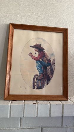 Clyde Denker Framed Western Cowboy Print
