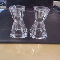 Vintage Tuscany Lead Crystal 4-1/2" Candle Stick Holders