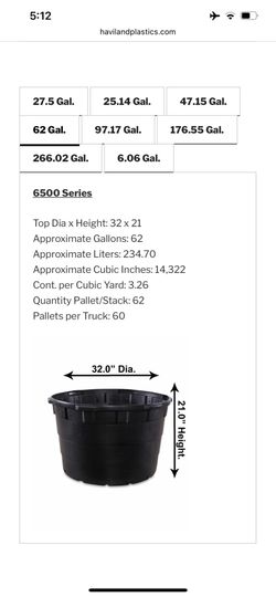 62 gallon plastic container