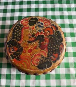 Vintage Hand-Painted Dragon Drum