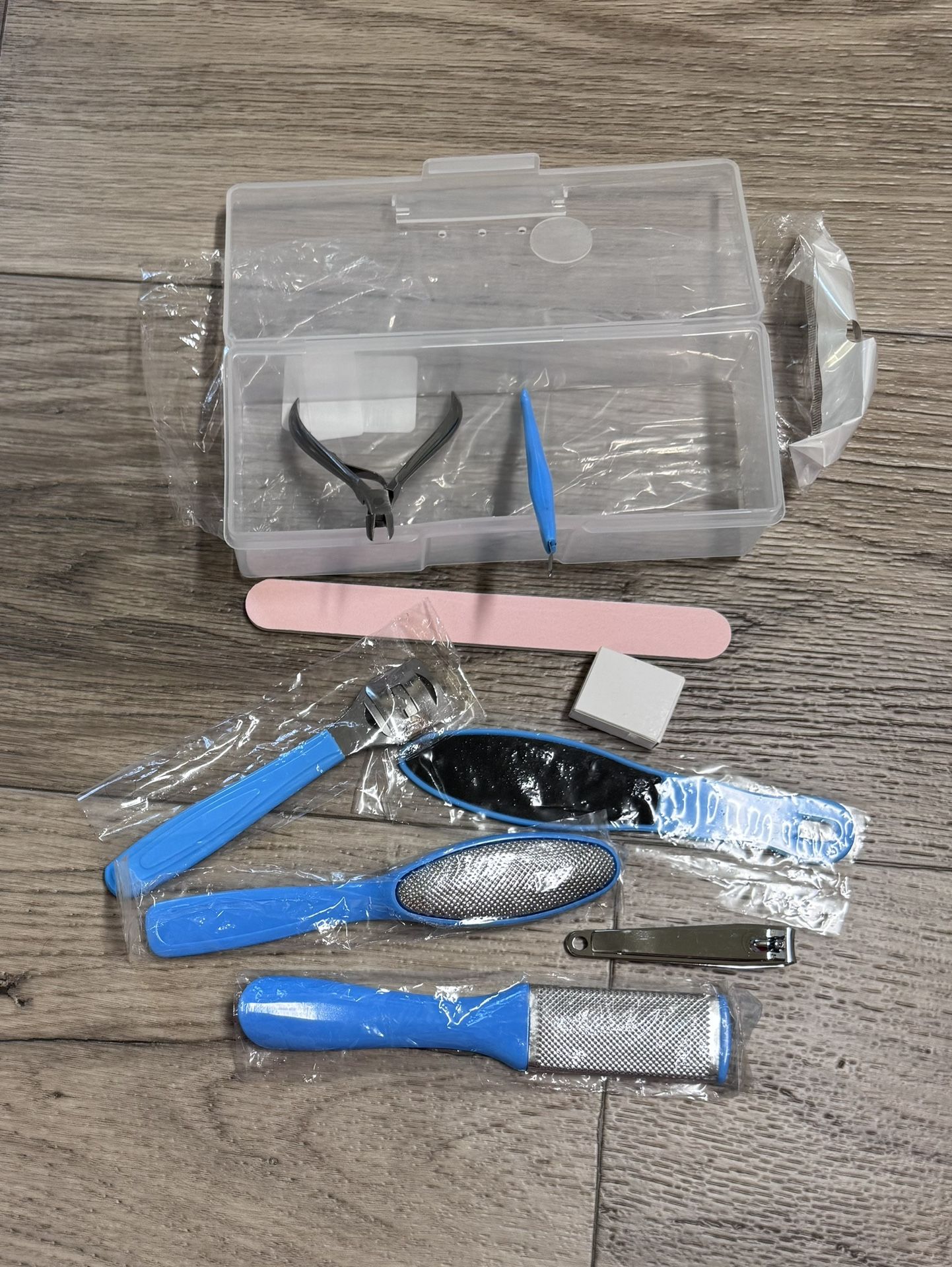 10 Pcs Foot File Kit,Professional Stainless Steel Pedicure Tools Set,Foot Scrubber Files Clipper