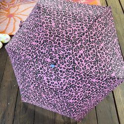 Izod Pink Leopard Print Umbrella