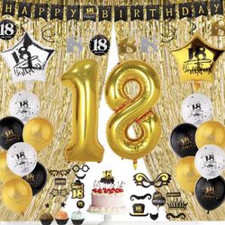 Brand New 18th Birthday Decorations(114 Pack）
