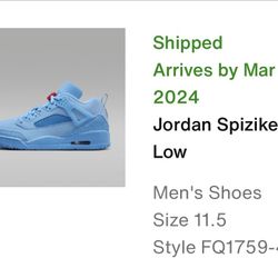 New Nike Air Jordan Spizike Low All Blue. Size 11.5
