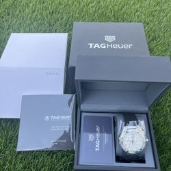 Tag Heuer Aquaracer Chronograph White Dial Black Rubber Strap Men CAY1111.FT6041
