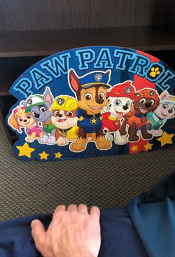 Paw patrol puzzle 🧩 used as wall decor.