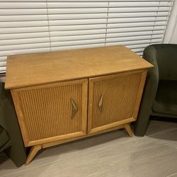 1950’s Vintage mid century modern Lined Lane Furniture Cabinet 