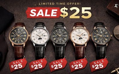 Men’s Luxury Quartz Wristwatch – Leather Strap | Waterproof | Luminous