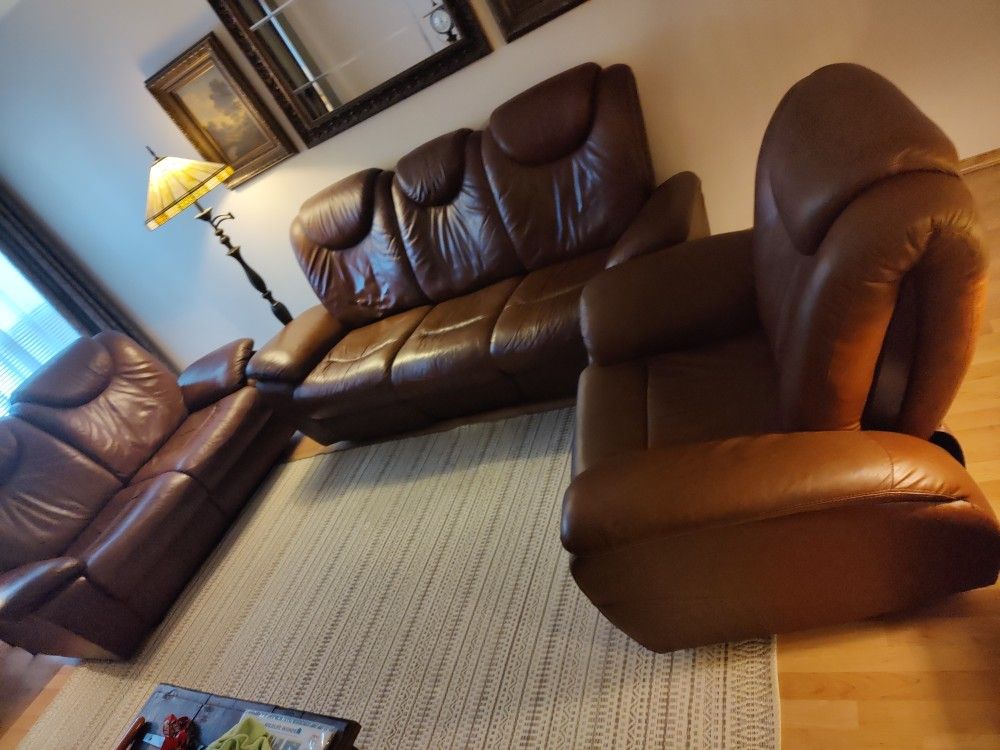 Leather Sofa Chair And Loveseat Recliners 