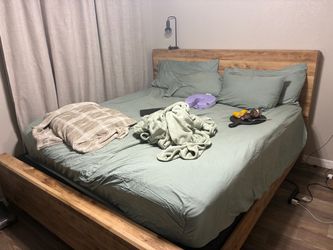 King Bed Frame with Wood Headboard and other stuff