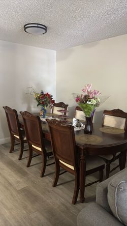 Dining table set with 6 chairs - solid wood