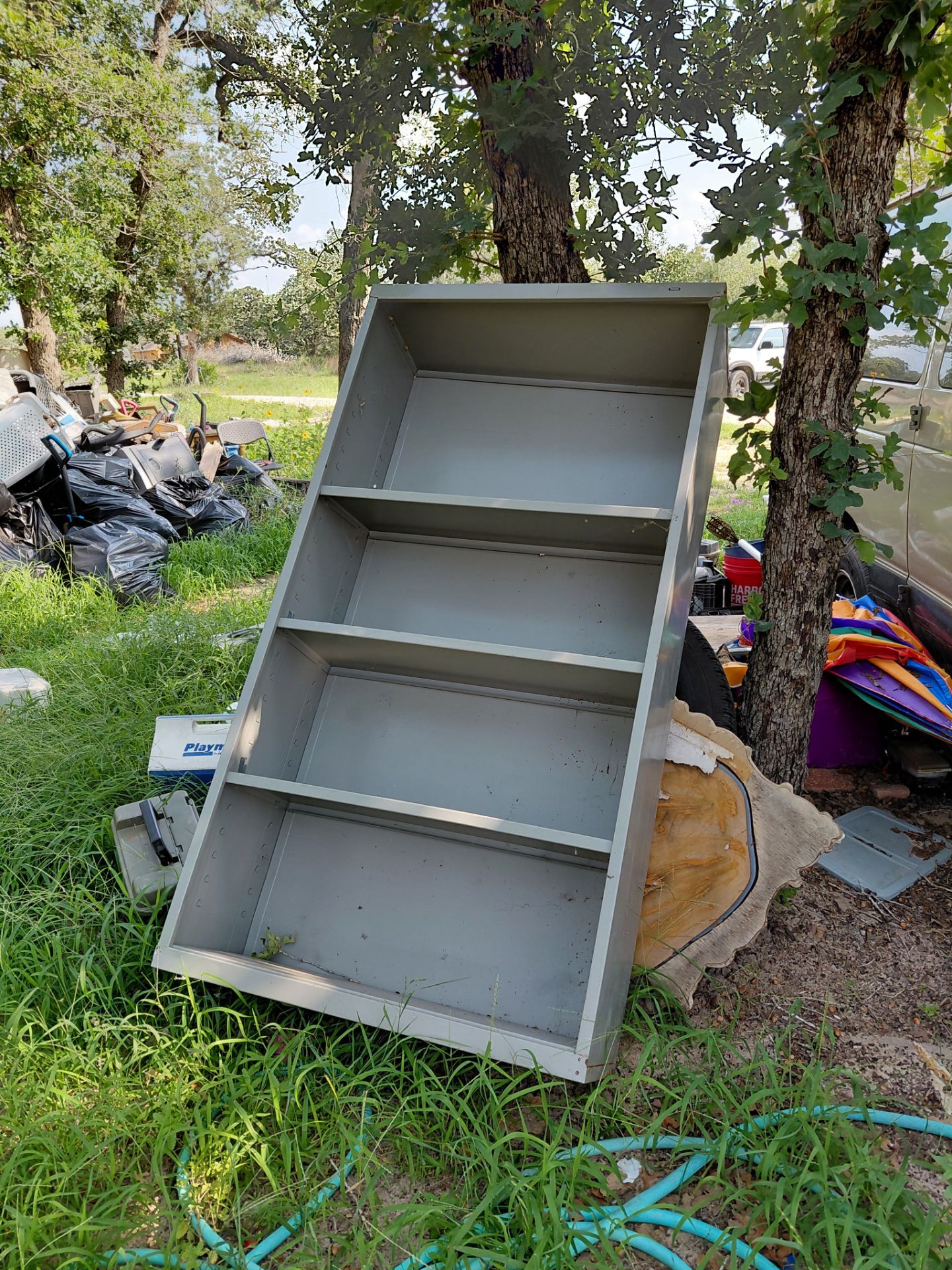 Metal shelves