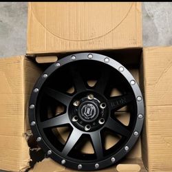 (2) Ikon Rebound Rims (6x5.5) And (1) Nitto Ridge grappler