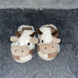 plush cow slippers