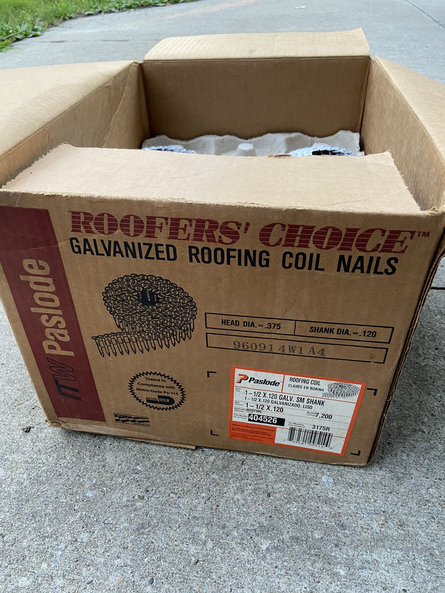 Paslode 1-1/2” X .120 Galvanized Coil Roofing Nails