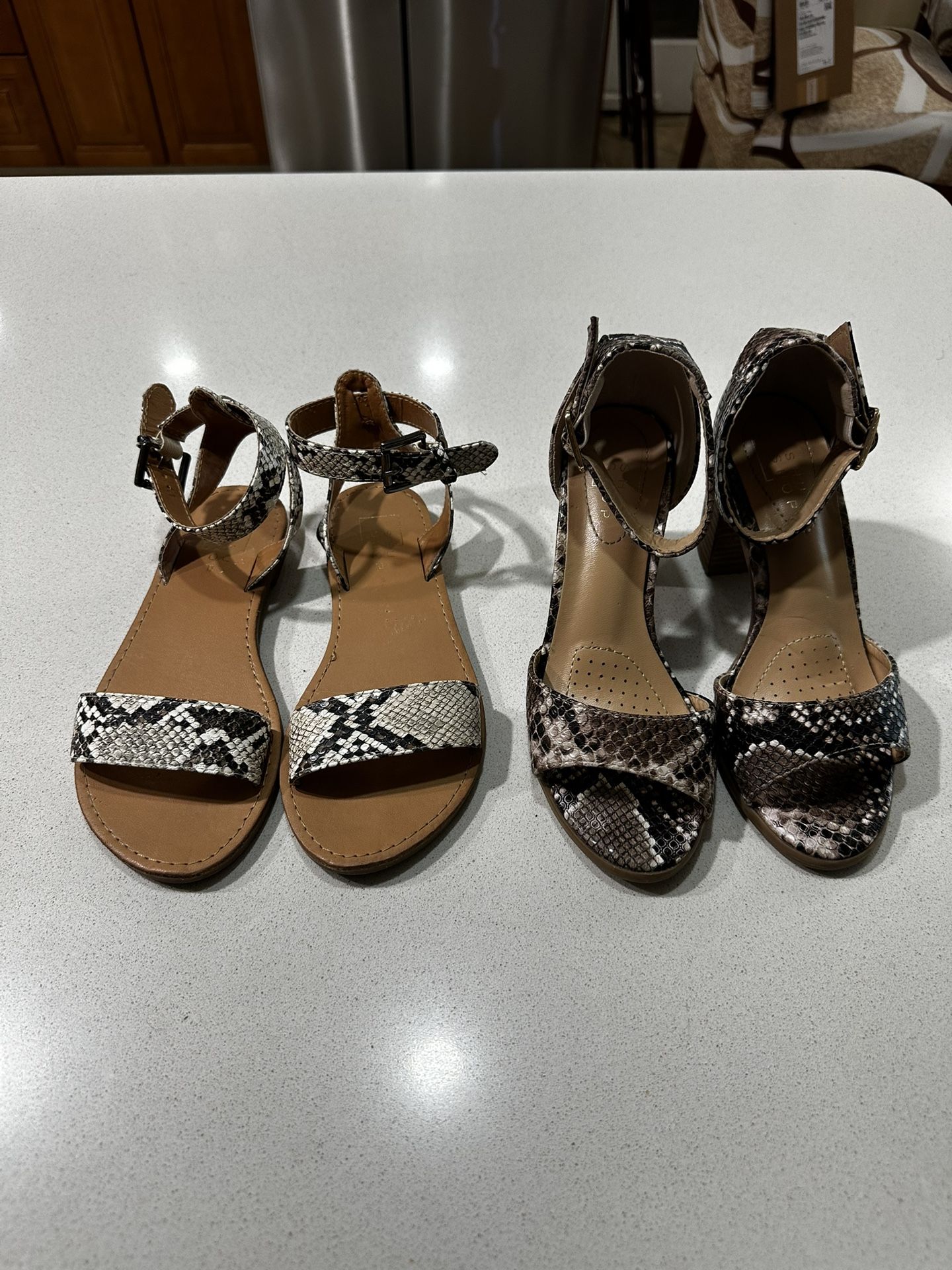 Shu Shop Snakeskin Heels And Flats Set Sz 5.5
