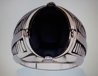 Men's gold plated ring with an onyx stone. Brand New Sizes 10, 11, 12 Gold plated fine quality.