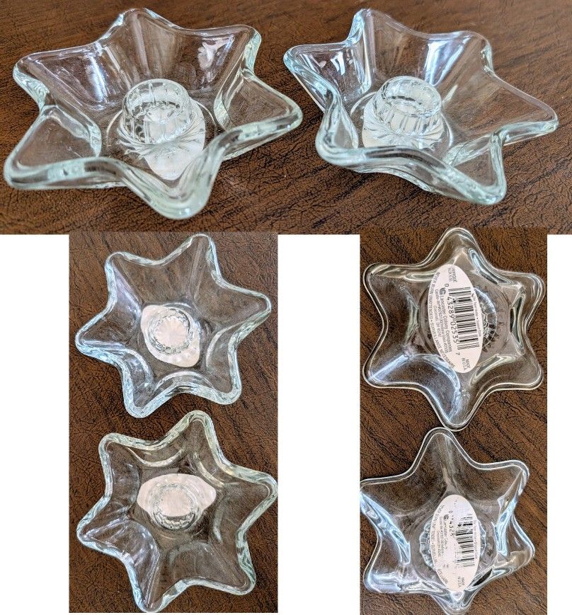 star shape crystal candle votive taper holders